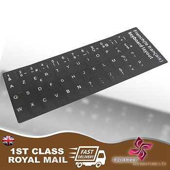 keyboard Sticker Svensk KB, tangentbordsetiketter  För bärbar svart, Franska
