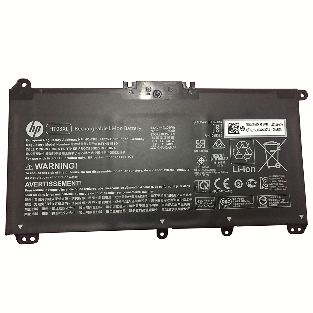 HP Original batteri ASSY-BATT 3C 41W 3.6A LI HT03041XL-PR+PL