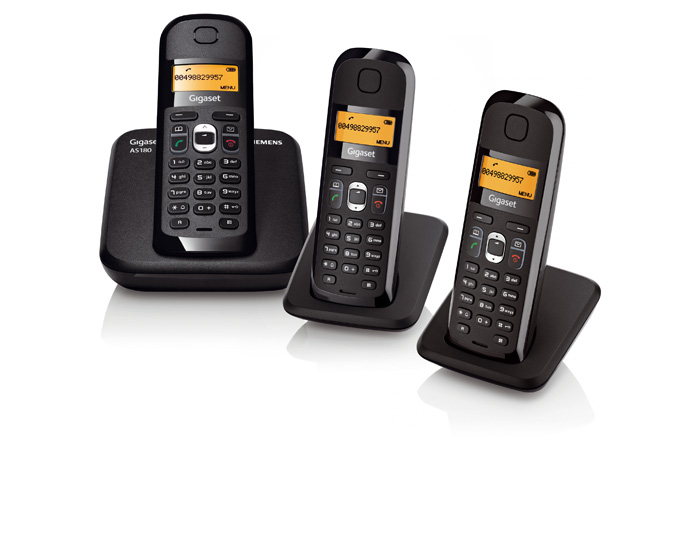 Siemens Gigaset AS180, Trådlös Telefon, Trio