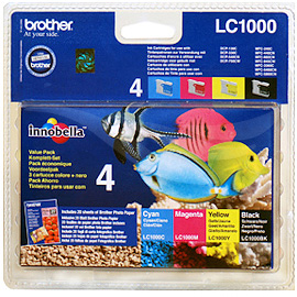 Brother LC1000 ValuePack 1st Svart, 1st magenta, 1st Cyan, 1st Gul