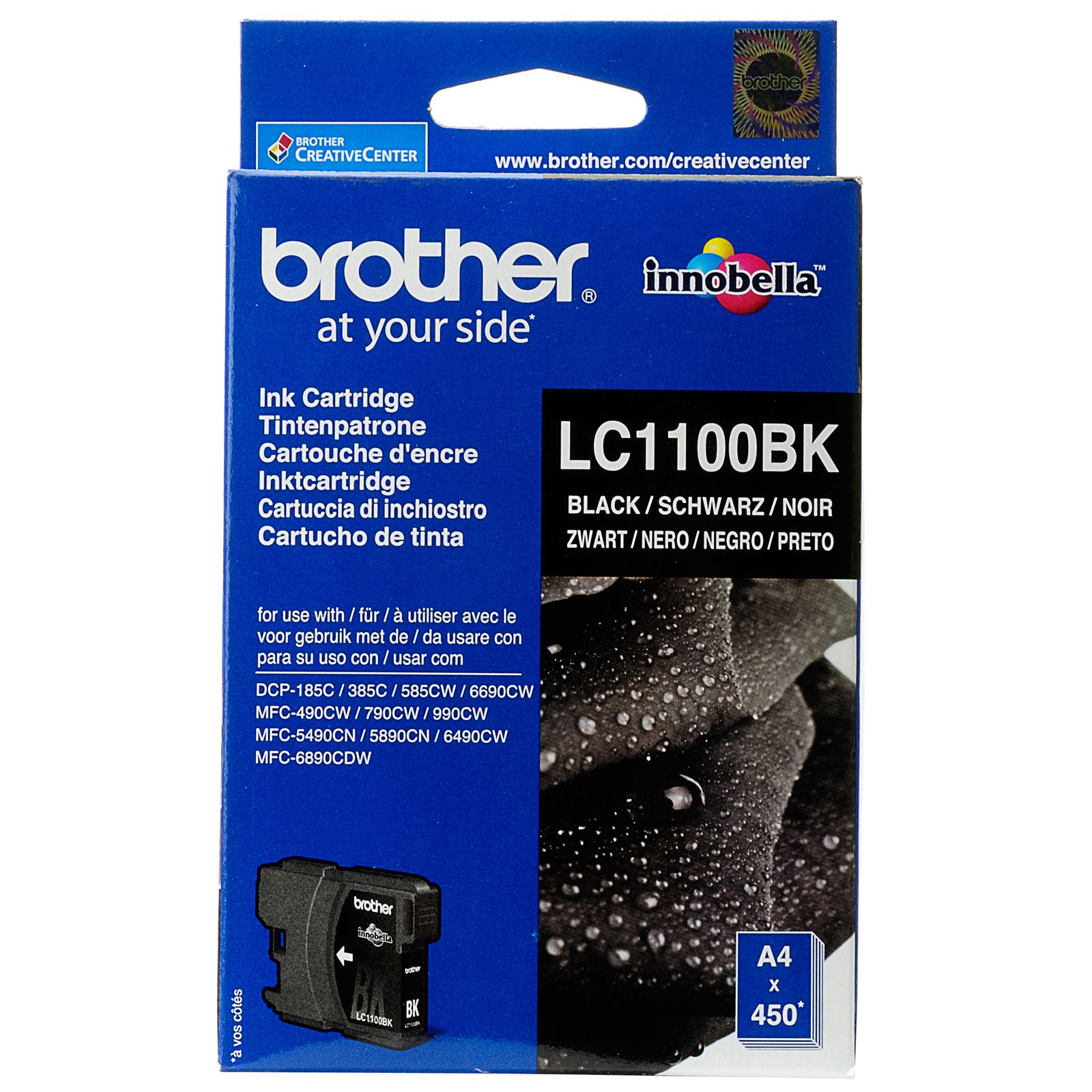 Brother LC1100BK Svart Patron 350sidor, DCP385C/MFC6890CDW