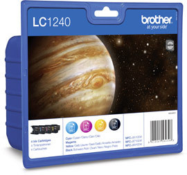 BrotherLC1240VALBPDR Valuepack black magenta cyan and yellow