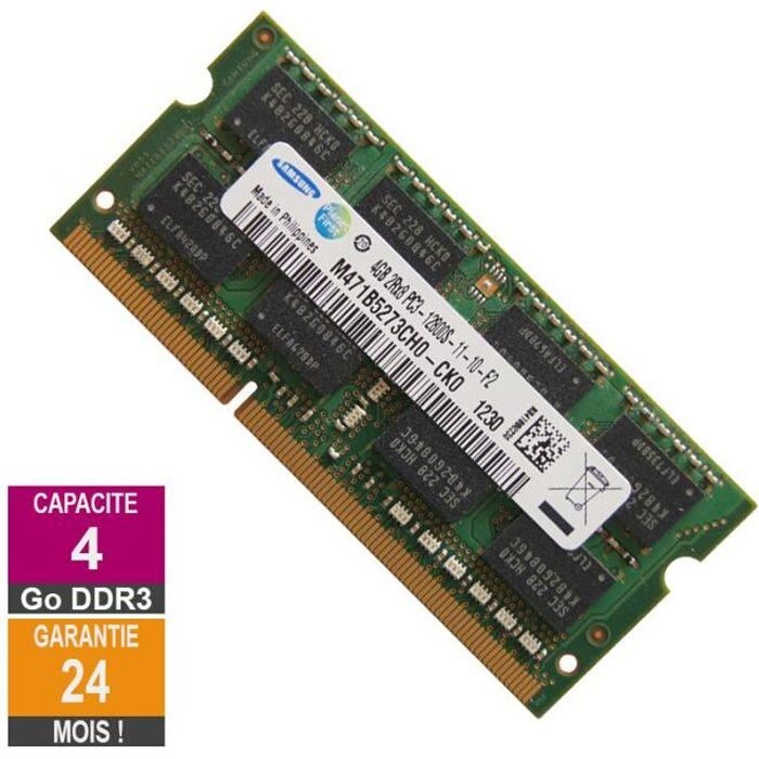M471B5273CH0-CK0- Samsung 1x 4GB DDR3-1600 SODIMM PC3L-12800S