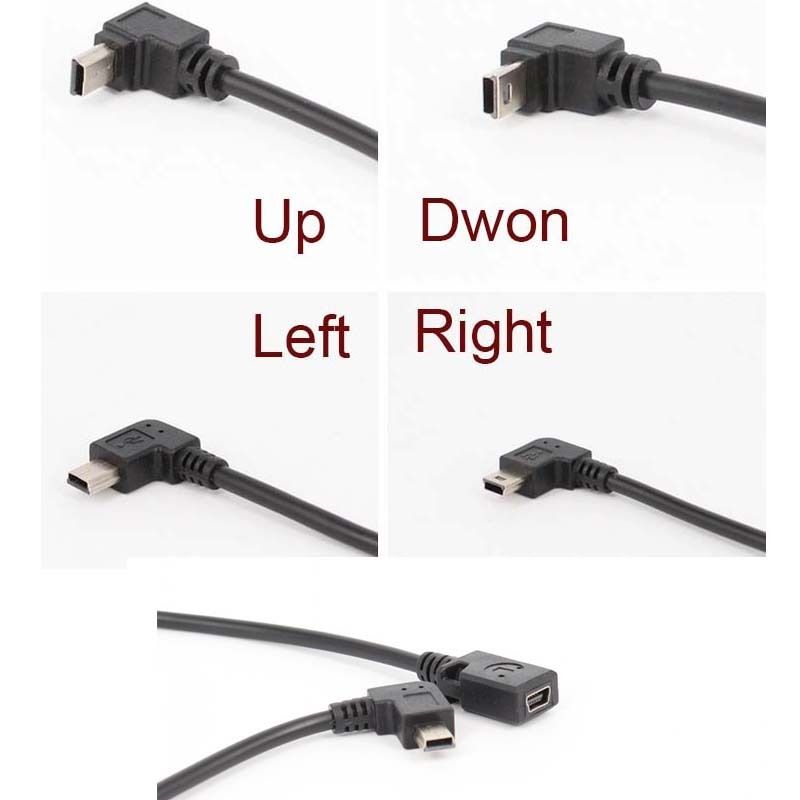 Vinklade MiniUSB könbyte(Hanne till Honna) Type A Female to Mini B 5 Pin Male cable Adapter