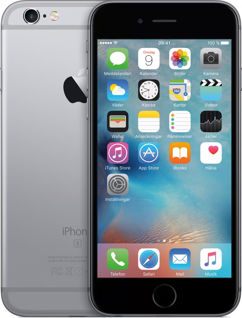 (MKQN2QN/A)Appel iPhone 6S 64GB, 4,7 Svart (B-Skick)