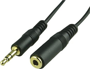 Audio-Förlängningskabel 3,5mm hane Till 3,5mm hona 0,5M