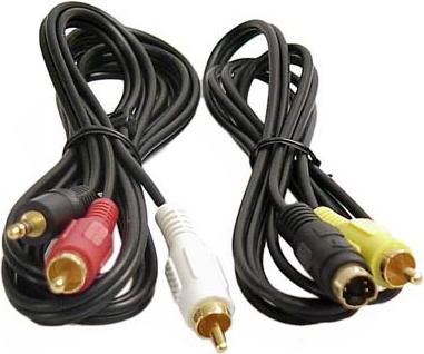 S-video Mini 4polig hanne Till composite RCA plug(hanne)  3M, Samt audio kabel Sterio plug 3,5mm till 2st fono hanne