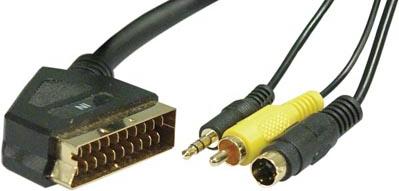 SCARTkabel med Ljud & Video RCA & S-video 4Pin, Mellan PC & TV  3M