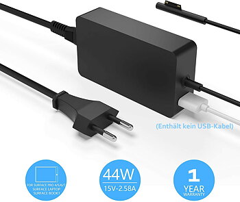 AC Laddare för Microsoft Surface Pro X 3 4 5 6 7  Laddarkabel 44W Adapter