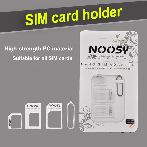 Noosy SIM-kortsadapter 4 i 1 Nano Micro SIM-adaptrar Standard SIM-kortadaptrar Mata ut stift För iPhone X 7 8 5 6 6S 7P Alla smarta telefoner