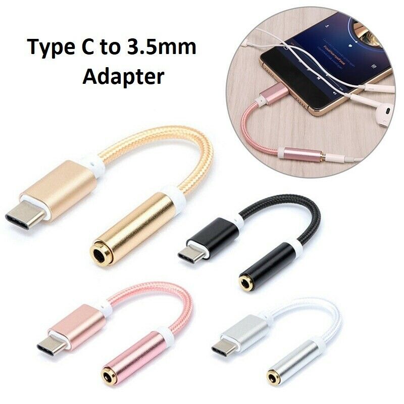 (ORI5216A)USB Typ C till 3,5 mm Audio Jack Adapter AUX Kabel Adapter[Gold]