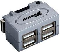 Targus Micro USB Hub,  4portar, utan ström adapter, mycket bra för bärbar dator, Silver