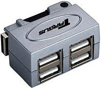 Targus Micro USB Hub,  4portar, utan ström adapter, mycket bra för bärbar dator, Silver
