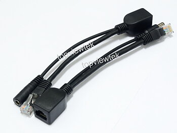 (POE-Adapter) Adapter för Power over Ethernet Kit, Power over Ethernet PoE Adapter Injector + Splitter Kit PoE Cable Black Color