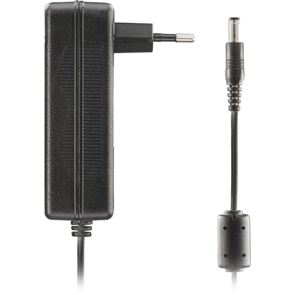 DELTACO nätadapter, 100-240V AC 50/60Hz till 12V DC, 3A, 1,5m, svart