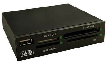 (CR005V2) Sweex Multi card reader, USB 2.0 Kortläsare, Kopplas till Moderkortet uttag för USB