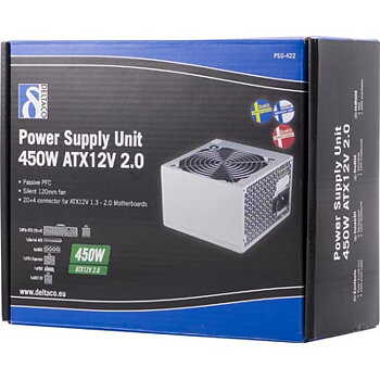 Nätdel ATX12V 2.0, 450W, PSU-422, Silent 120mm fan