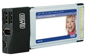 SweeX USB2.0 & Firewire  PCMCIA PC-CARD 2/2-ports
