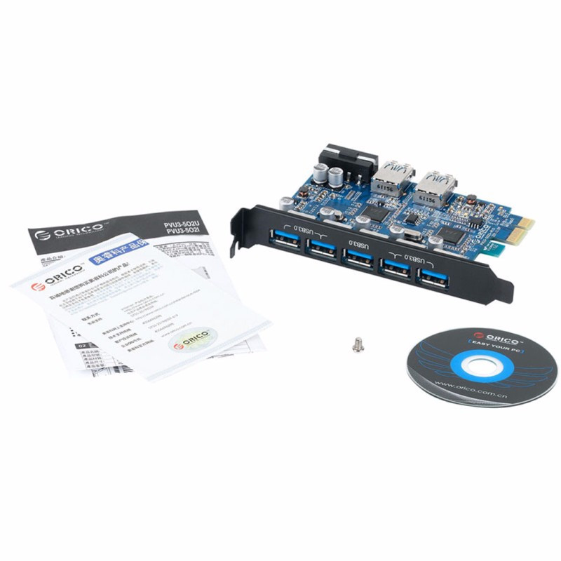 ORICO Desktop 7 Port USB 3.0 5Gpbs PCI-E Express Expansion Card VL800 VL812 Chip