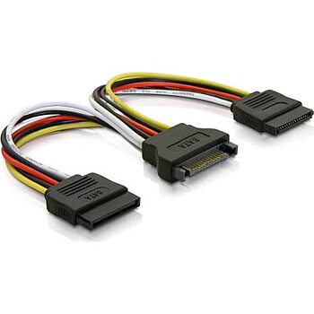 Y-strömadapter för 15-pin SATA-ström, för 2 hårddiskar, 10 cm
