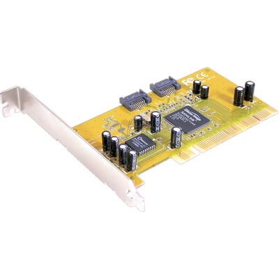 Sunix S-ATA PCI Kort, 2st S-ATA kontakter internt, med Raid 0+1 funktion,