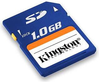 SD-Minne ( Security Digital),  Kingston Original 1024MB, för digital kamera