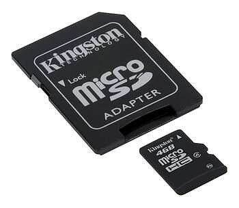 MicroSDHC-Minne Class 4, Kingston,