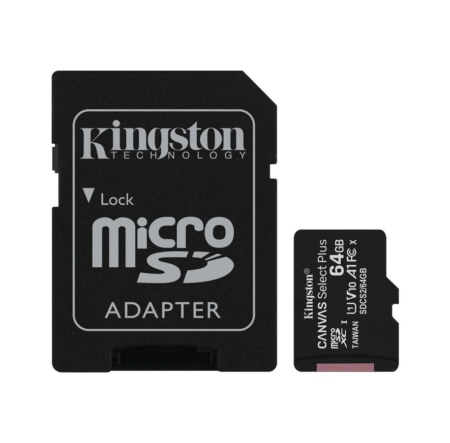 Kingston MicroSDHC Minne, 64GB, Canvas Select Plus Inkl. Adapter