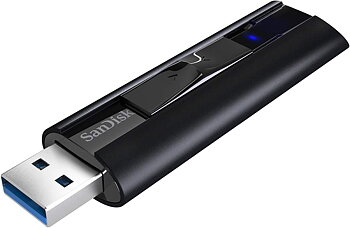 SanDisk Extreme PRO USB 3.2 Solid State Flash-enhet 256GB (läsning med 420 MB/s, skrivning med 380 MB/s, RescuePRO Deluxe programvara)
