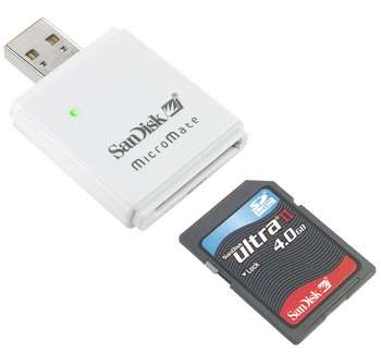 SANDISK ULTRA II SDHC MINNE, 4GB, Inkl. USB adapter
