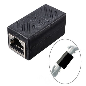 Skärmad Skarvdon för  RJ45 nätverkskontakt ,hona till hona, nätverksförlängare