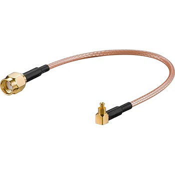 Antennadapter, RP-SMA hona till MC hane vinklad i 90 grader, 0,15m, orange