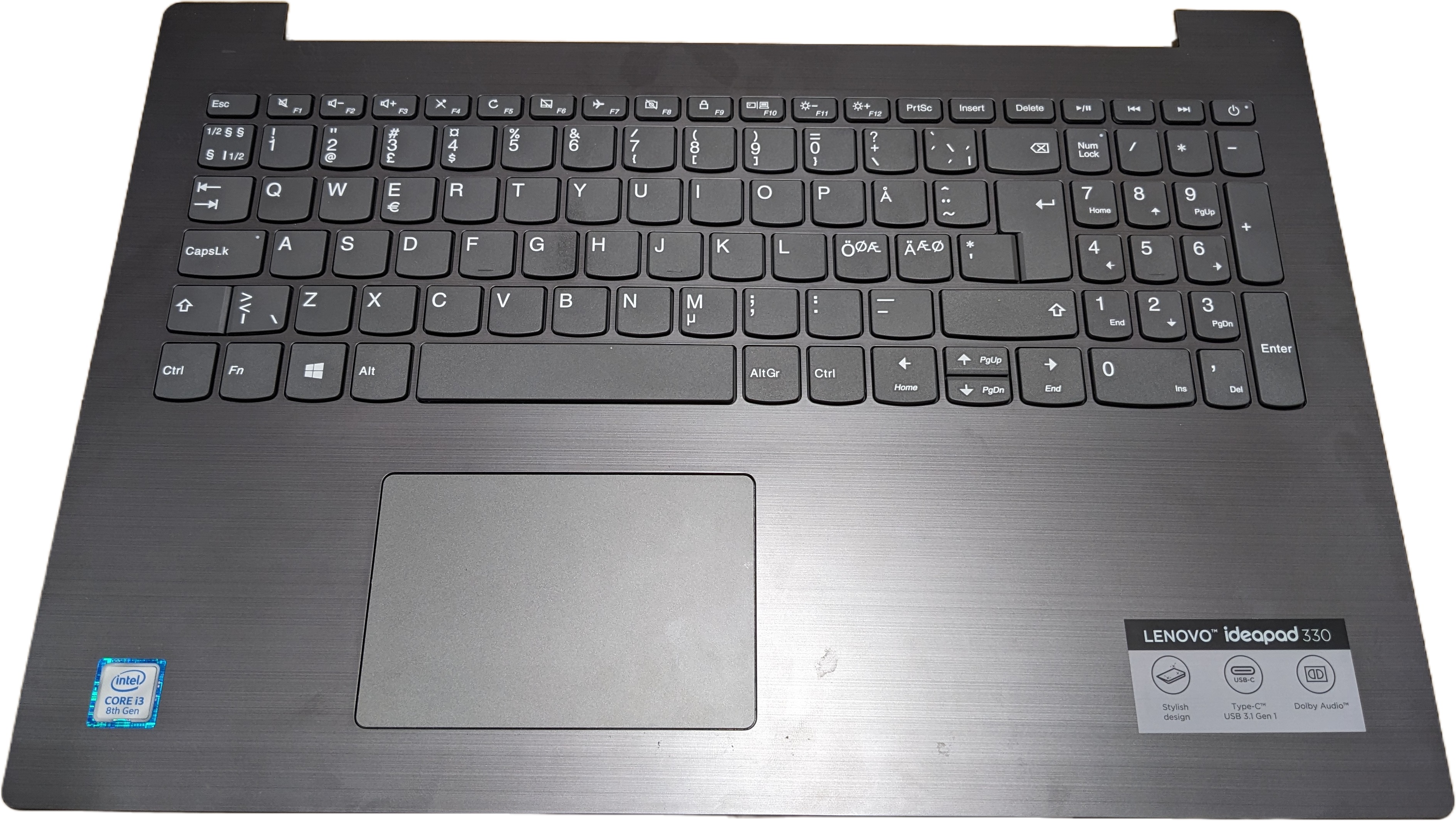 Top Case8 Upper Cover) Nordisk med pekplatta & Tangentbord för Lenovo IdeaPad 330-15IKB( Använt)(SN20M63045 )