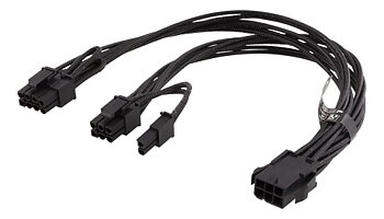 PCIe strömkabel, 6-stift till 2x 8-stift