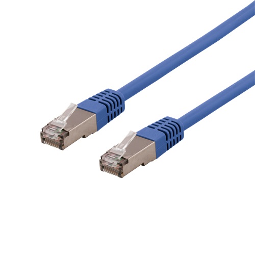 DELTACO FTP Cat6a patchkabel 0.5m, LSZH, Blå