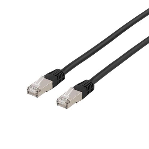 DELTACO FTP Cat6a patchkabel 0.5m, LSZH, Svart