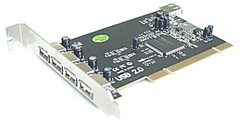 ST Lab USB2,0 PCI  kort,  4-Port externt + 1-port Internt  USB 2,0