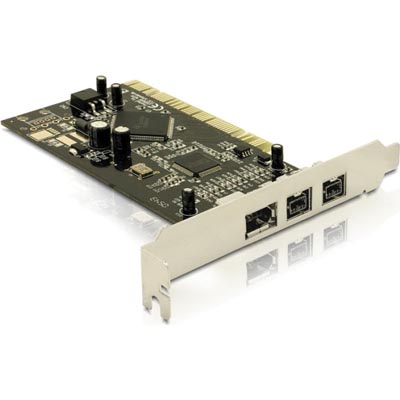 Delock FireWire PCI kort 400Mbps(A) & 800Mbps(B) IEEE1394Q  3 Portar(1st A & 2st B)