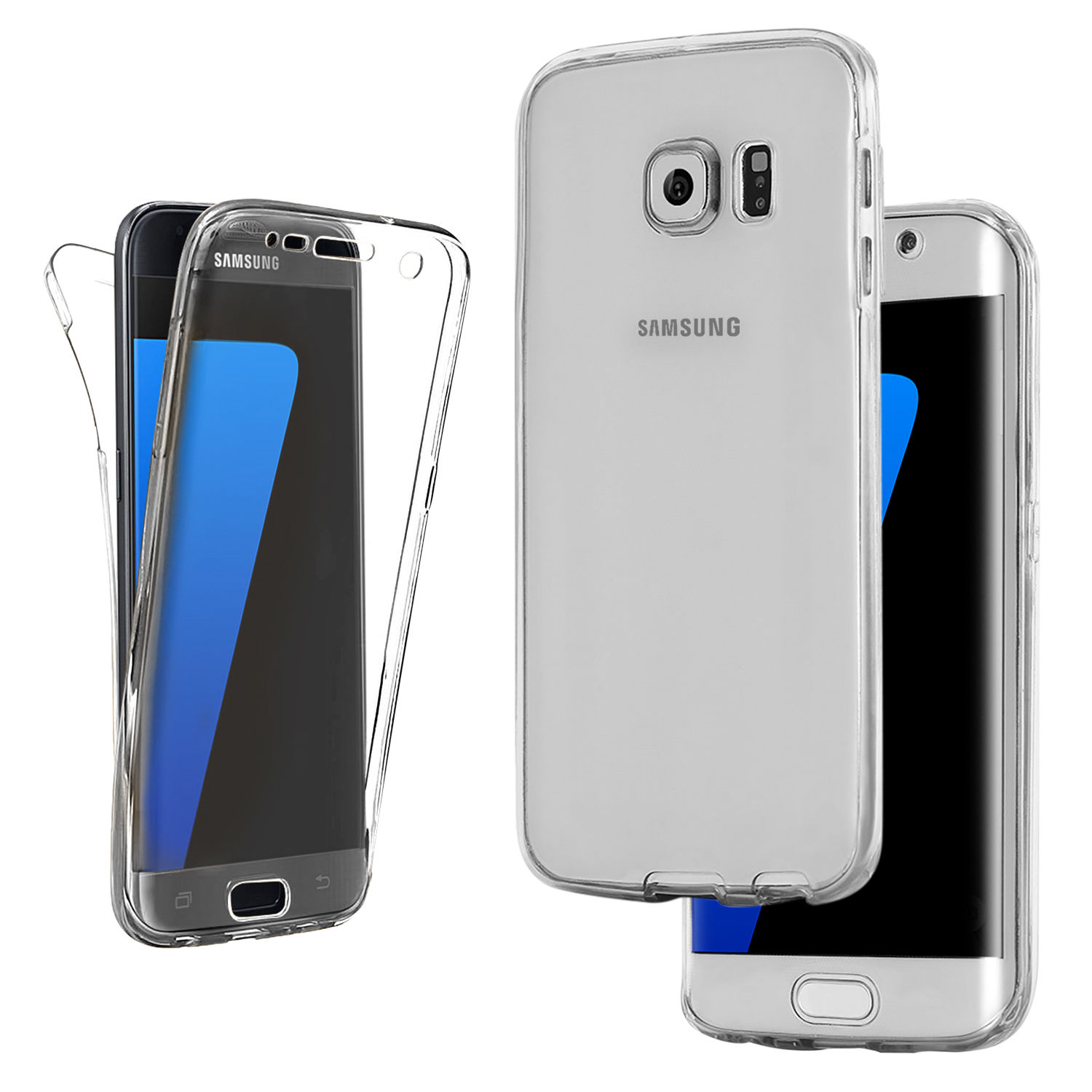 Cover Case Ultra Thin Slim 360 TPU Gel Skin Pouch for Samsung Galaxy S8 S6 Edge