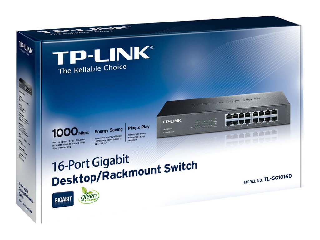 TP-Link TL-omkopplare Gigabit-switch, 16 portar