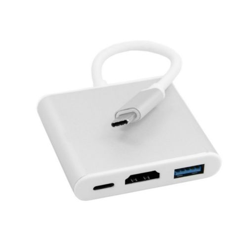 USB-C USB 3.1 Type C to HDMI Digital AV & USB OTG & USB-C Female Charger Adapter