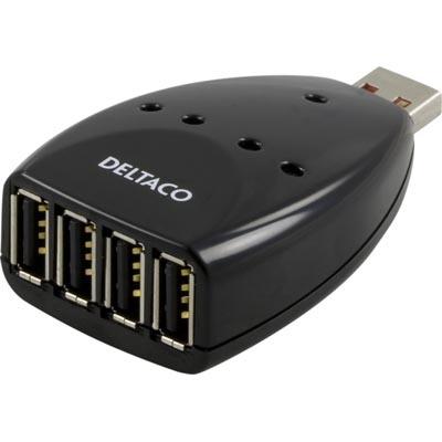 USB HUB, USB2,0, 4-Portar Externt, Minni