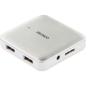 USB 3.0 hubb, 4xTyp A portar, 0,25m, silver
