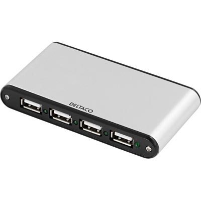 USB HUB, USB2,0,  7-Portar Slim Externt,