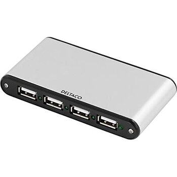 USB HUB, USB2,0,  7-Portar Slim Externt,
