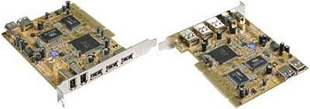 VScom  USB/Firewire  kort, PCI , för dator utan USB/Firewire portar, 3 USB portar+ 2st Firewire portar, USB 2,0