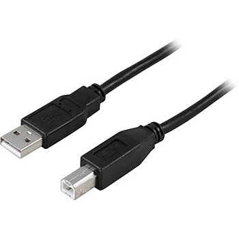 Skrivar kabel USB2.0,  2M, A till B, svart