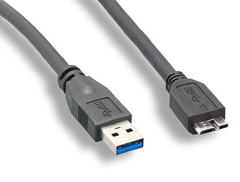 (USB3-005-50cm ) USB 3.0 kabel Typ A ha - Typ Micro B ha, guldpläterade kontakter, ledare av ren koppar, 50cm, blå