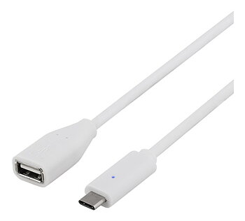 DELTACO USB 2.0 kabel, Typ C - Typ A ho, 2m, svart