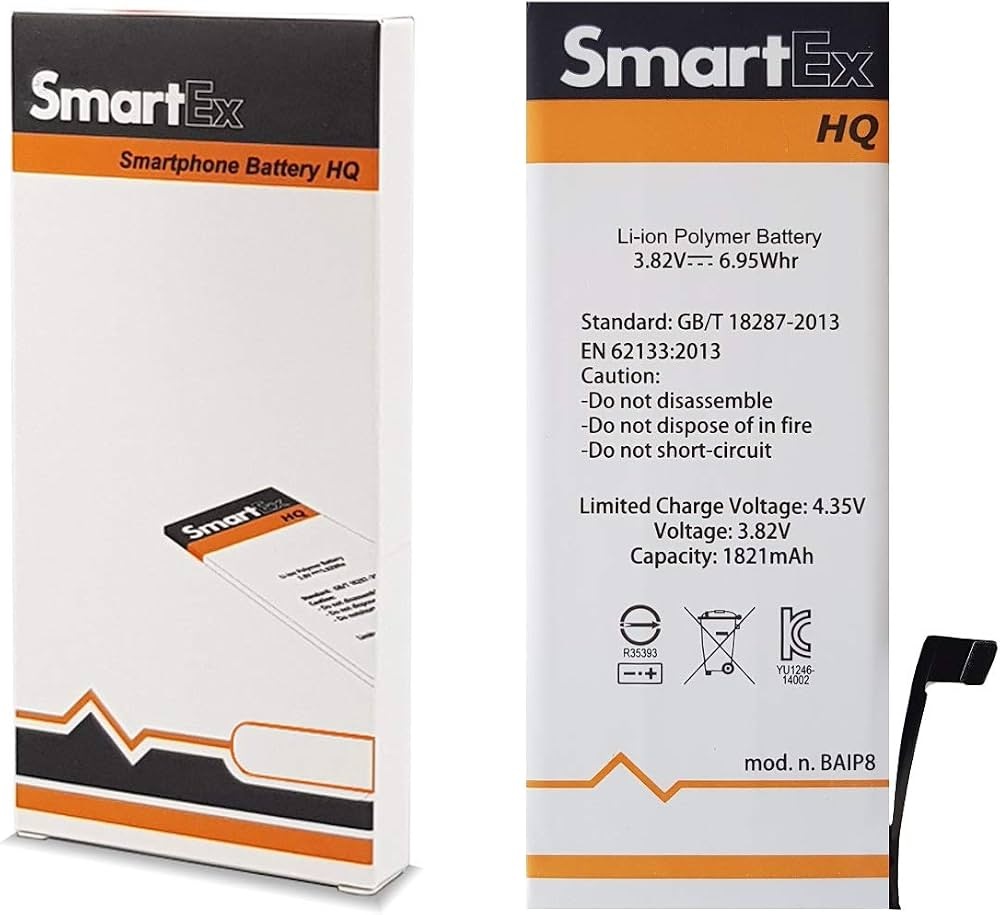 Smartex® Batteri kompatibel med iPhone 8 | Kapacitet 1821 mAh | Ersättningsbatteri utan laddningscykler